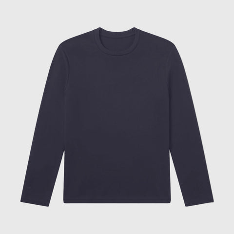 Precision Long Sleeve Tee in organic cotton, hypoallergenic and wrinkle-resistant.