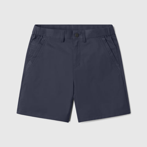 Jetsetter Tech Short in navy, durable fabric, consistent fit.
