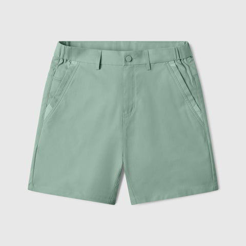 Mint green Jetsetter Tech Short with innovative fabric for consistent fit.