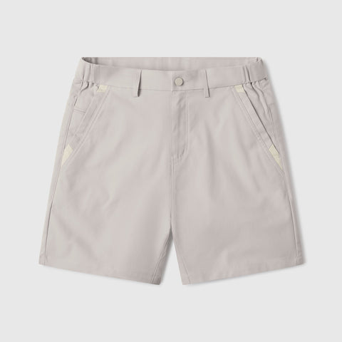 Jetsetter Tech Short in light gray with innovative fabric and consistent fit.
