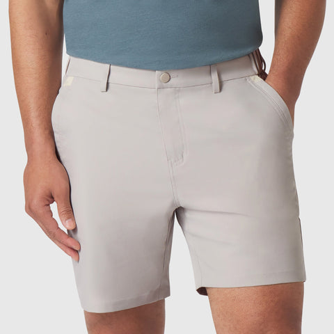 Jetsetter Tech Short in light gray, featuring durable fabric and consistent fit.