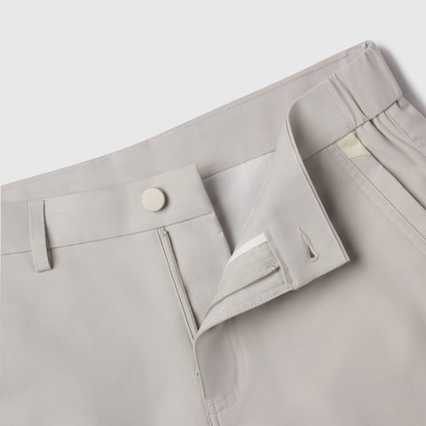 Jetsetter Tech Short in light gray with innovative fabric and consistent fit.