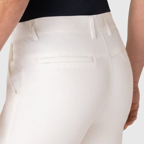 Jetsetter Tech Short in white with flattering fit and durable fabric.