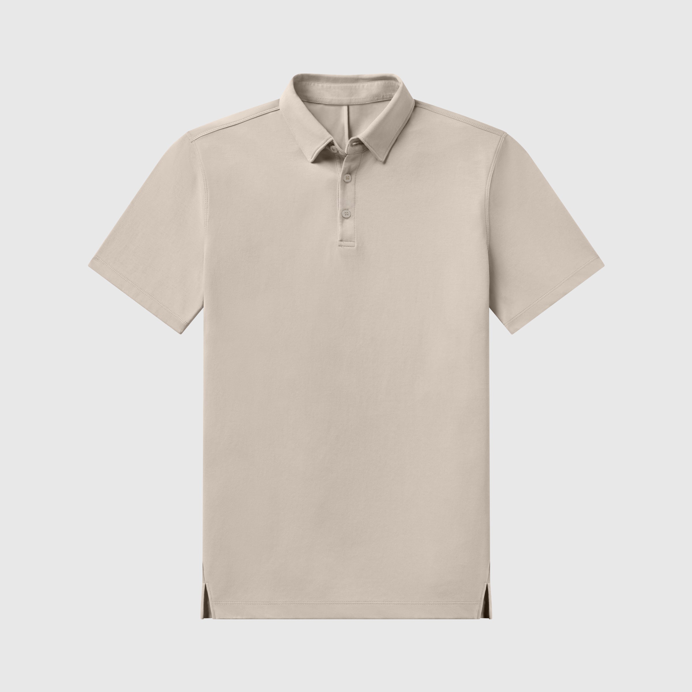 Beige Tech Polo with tailored cut and structured collar for modern fit and comfort.