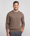 A man wearing the Anytime Crewneck Sweater in Mocha