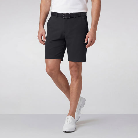 A man wearing the Jetsetter Tech Short 7" in Space Black