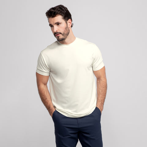 Men's Jetsetter Performance Tee in Ecru, front view