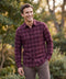 The Anytime Plaid Shirt in Burgundy Heritage Plaid, detail