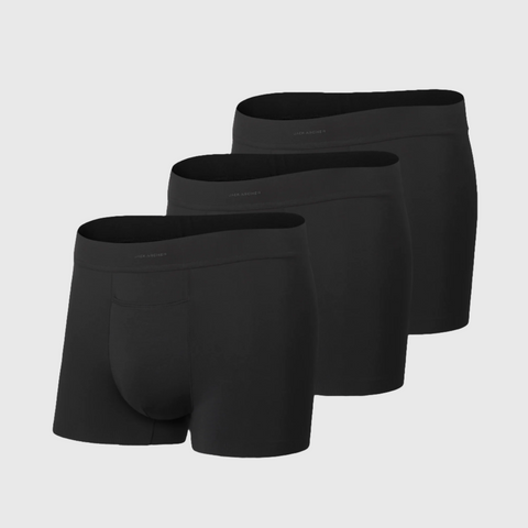 Jetsetter Boxer Brief 3-Pack in black, featuring MicroModal fabric for comfort and anti-odor properties.