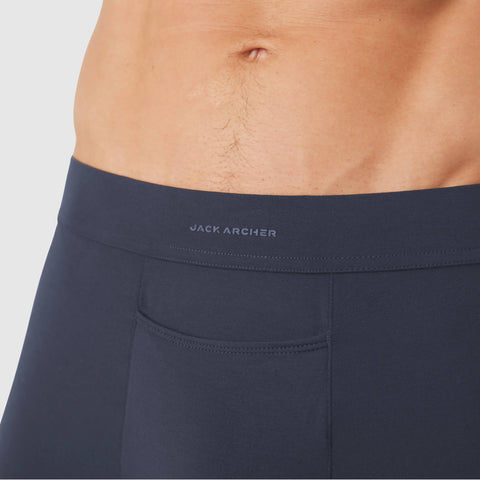 Jetsetter Boxer Brief in navy blue with comfortable waistband and smooth MicroModal fabric.