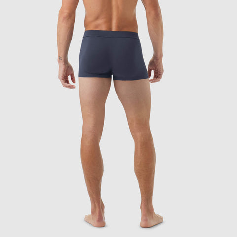 Jetsetter Boxer Brief in navy blue with comfortable Zero-G pouch and anti-odor MicroModal fabric.