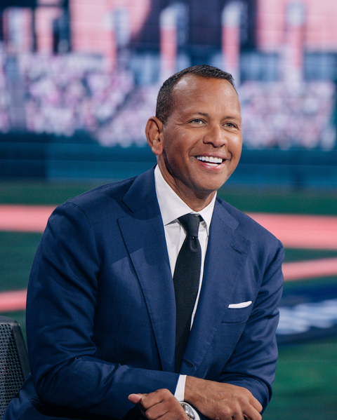 Alex Rodriguez, MLB All-Star and investor, seated at a broadcast desk