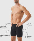 Jetsetter Boxer Brief 3-Pack showcasing stay-flat waistband, no-show seams, and maintains shape features.