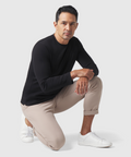Precision Long Sleeve Tee made from soft organic cotton, highlighting shoulders for a stylish fit.