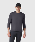 Precision Long Sleeve Tee made from organic cotton, shown in dark color.