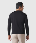 Precision Long Sleeve Tee in black, showcasing the wrinkle-resistant, breathable design with emphasized shoulder fit.