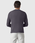 Precision Long Sleeve Tee made from super-soft organic cotton, shown from the back.