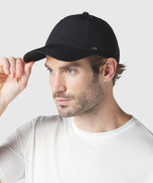 Black Anytime Hat with adjustable velcro strap for a perfect fit.