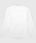 White Precision Long Sleeve Tee, organic cotton, breathable, hypoallergenic, wrinkle-resistant.