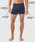 Jetsetter Boxer Brief with stay-flat waistband, no-show seams, and versatile length.