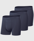 Jetsetter Boxer Brief 3-Pack in navy blue with smooth, breathable MicroModal fabric and supportive pouch.