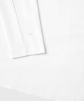 Precision Long Sleeve Tee in soft organic cotton, highlighting shoulder design, white color.