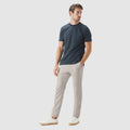 Golf Game Essentials pants in Deep Blue & Sand Stone.
