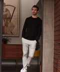 Precision Long Sleeve Tee in black, crafted from organic cotton, hypoallergenic, and wrinkle-resistant.