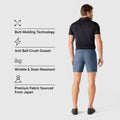 Tech Polo & Shorts Pack featuring deep blue and space black polo, Bering Sea shorts, butt-molding technology, anti-crush gusset, wrinkle-resistant fabric.