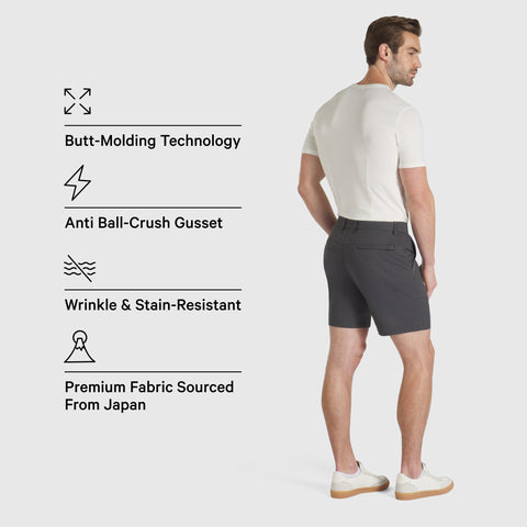 Jetsetter Tech Short 3-Pack featuring premium fabric, anti-crush gusset, and wrinkle-resistant design.