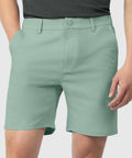Jetsetter Tech Short in light green fabric, offering a consistent fit.