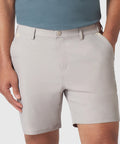 Jetsetter Tech Short in light gray, featuring durable fabric and consistent fit.