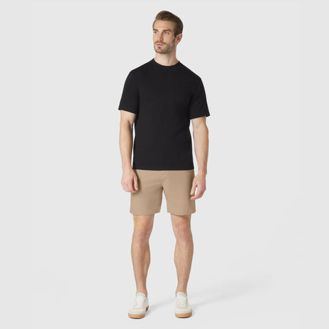 Jetsetter Tech Short 3-Pack in beige worn by a model with a black shirt.
