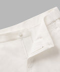 White Jetsetter Tech Short with a durable, consistent fit fabric.