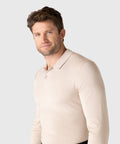 Legacy Polo Sweater in premium viscose blend knitwear.