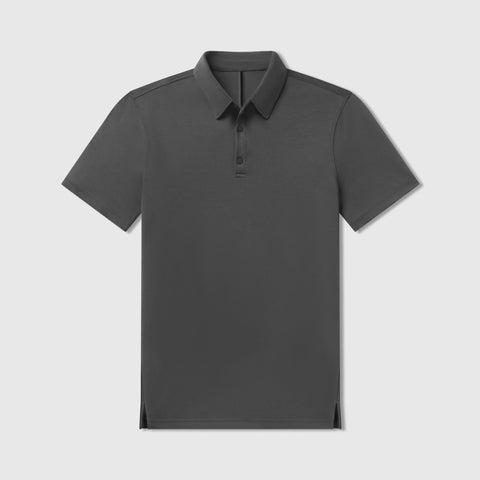 Modern Tech Polo with tailored fit and structured collar.