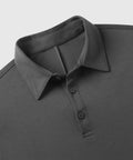 Modern charcoal Tech Polo with structured collar and tailored fit.