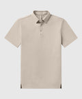 Beige Tech Polo with tailored cut and structured collar for modern fit and comfort.
