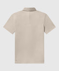 Beige Tech Polo shirt showcasing modern tailored fit and structured collar.
