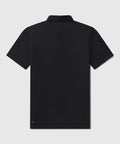 Black Tech Polo with tailored fit, structured collar, and posture-improving design, ideal for work and travel.