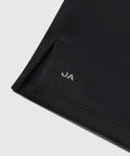 Black Tech Polo with tailored cut, posture-improving back seam, and structured collar for comfort and style.