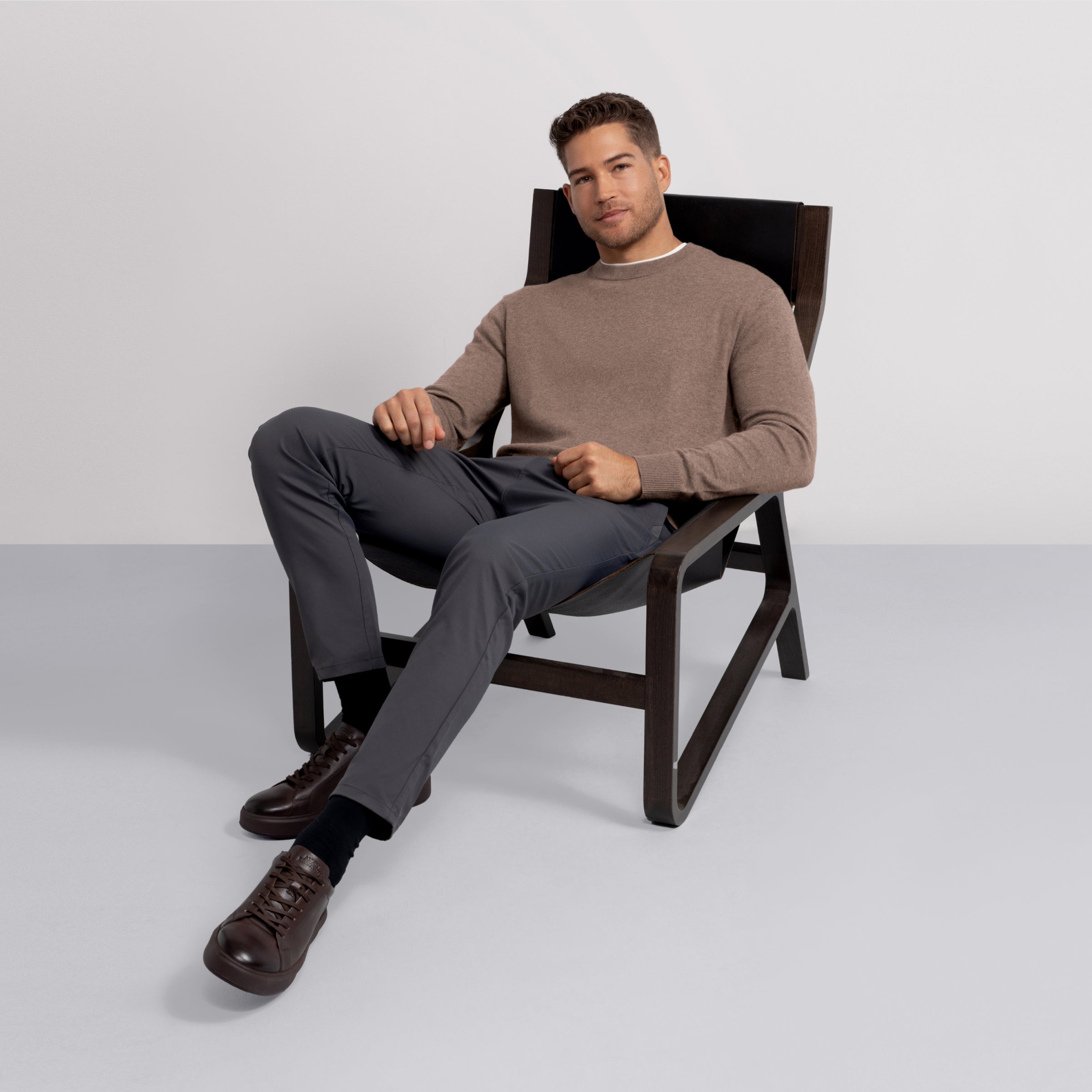 Men's Mocha Heather Crewneck Sweater | Anytime | Jack Archer