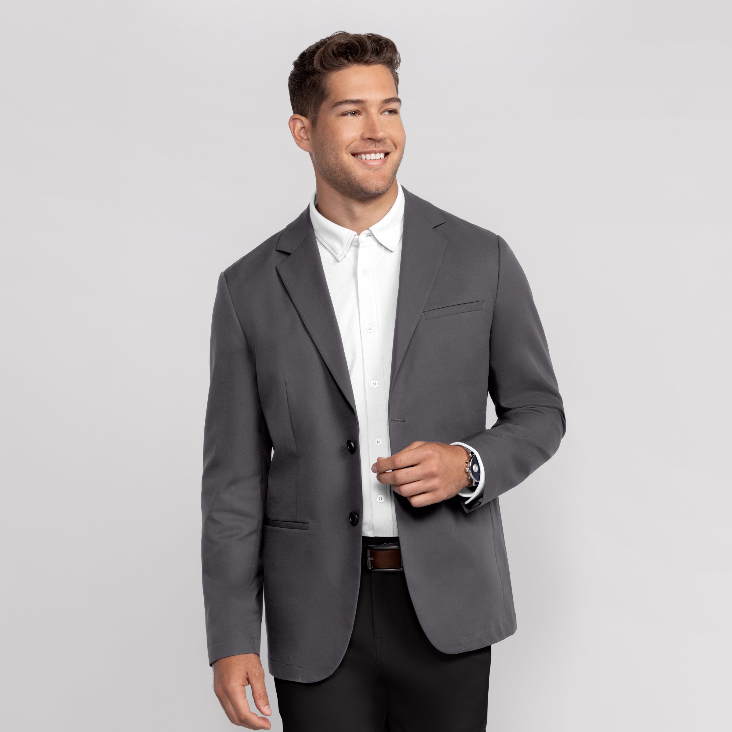 Jetsetter Blazer in Charcoal Gray | Men's Stretch Blazer – Jack Archer