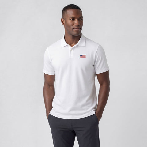 Clubhouse Pique Polo - USA Flag
