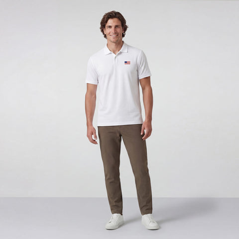 Clubhouse Pique Polo - USA Flag