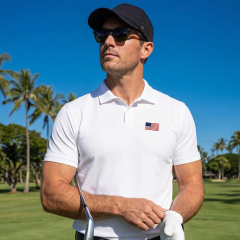 Clubhouse Pique Polo - USA Flag