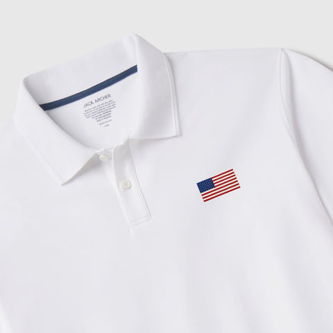 Clubhouse Pique Polo - USA Flag