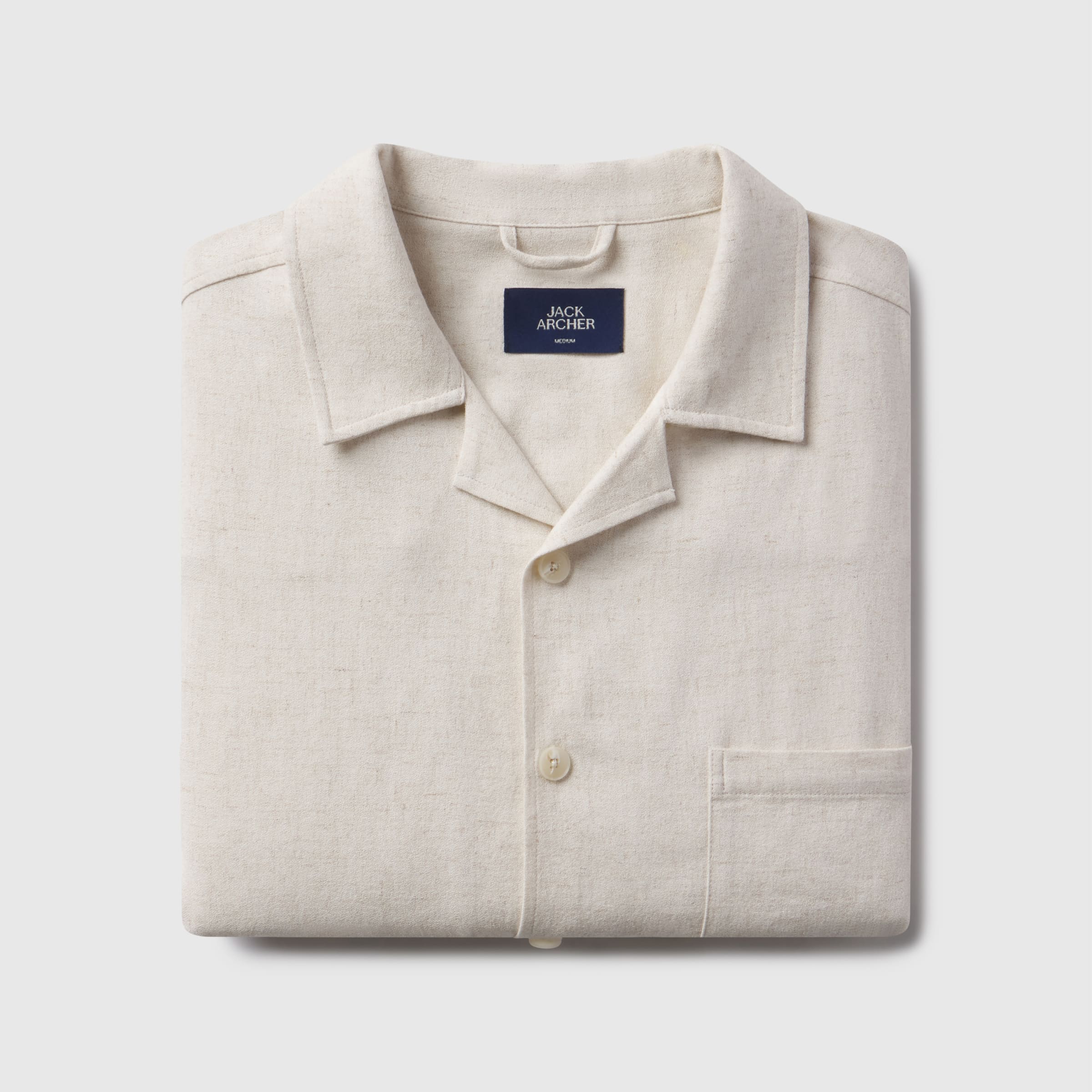 Men's Linen Resort Shirt, Relaxed Open Collar | Jack Archer