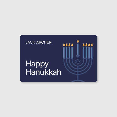 The Jack Archer Digital Gift Card, Happy Hanukkah design.