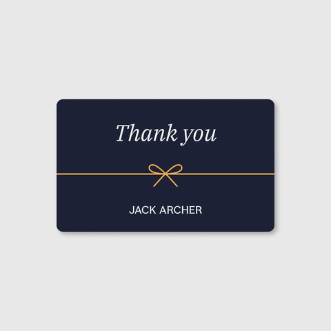 The Jack Archer Digital Gift Card, Thank You design.